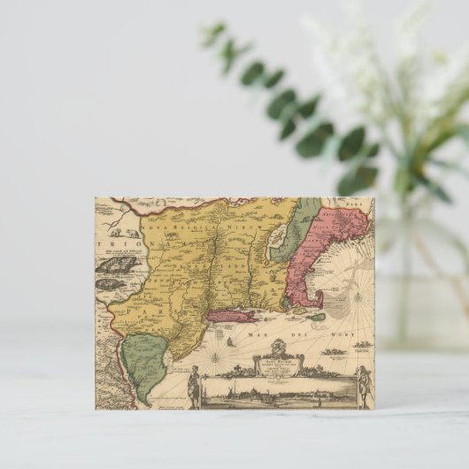 Jansson Visscher Map Briefkaart (Staand voorkant)