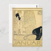 Januar door Gustav Klimt Briefkaart (Voorkant / Achterkant)