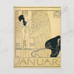 Januar door Gustav Klimt Briefkaart