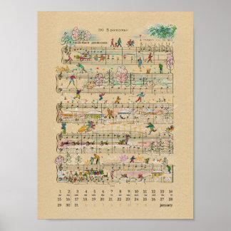 Januari Н р у Nota's Agenda 2022 Poster