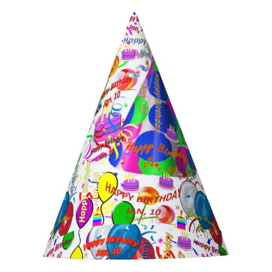 Januari, 10 Pet van de Partij van de Birthday, Pet Feesthoedjes (Voorkant)