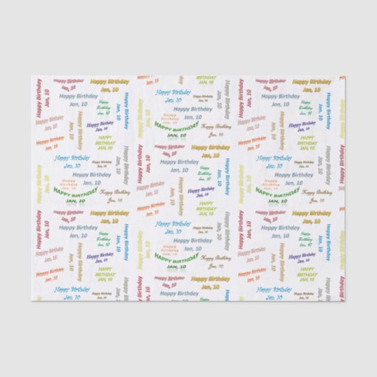 Januari, 10 Weefselpapier van de Dag Tissuepapier (Voorkant)