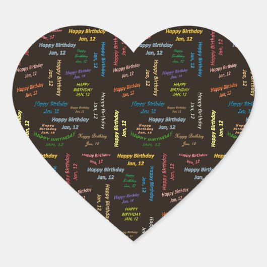 Januari, 12 Sticker op de geboorte (Voorkant)