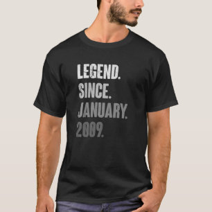 Januari 14e verjaardag 14 jaar oude vlek t-shirt