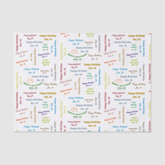 Januari, 16 Weefselpapier Tissuepapier (Voorkant)