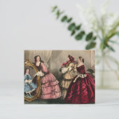 Januari 1859 Colour Bord Afbeelding Godey's Lady's Briefkaart (Staand voorkant)