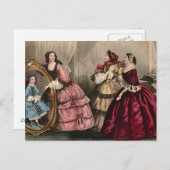 Januari 1859 Colour Bord Afbeelding Godey's Lady's Briefkaart (Voorkant / Achterkant)