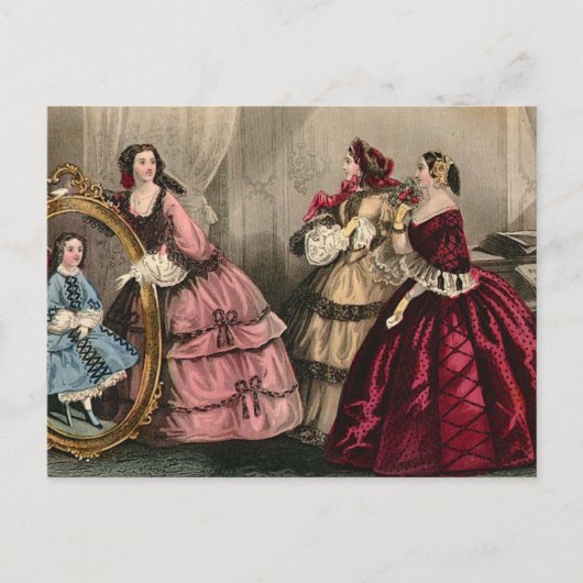 Januari 1859 Colour Bord Afbeelding Godey's Lady's Briefkaart (Voorkant)