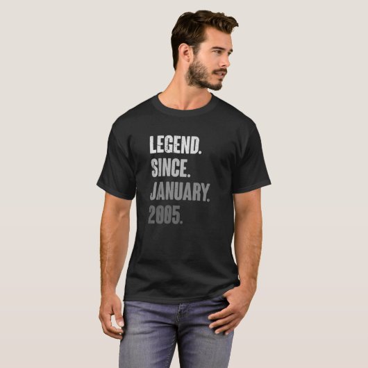Januari 18e verjaardag 18 jaar oude vin t-shirt (Voorkant volledig)