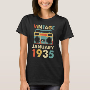 januari 1935 Retro 80's Old School Boombox T-shirt