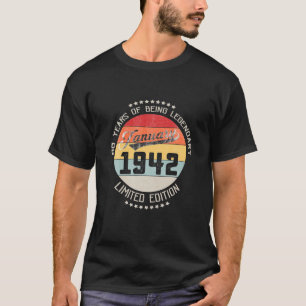 Januari 1942 80e jaar oude verjaardag 80 jaar t-shirt