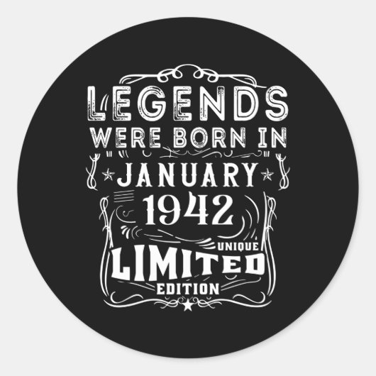 Januari 1942 jaar legendes ronde sticker (Voorkant)