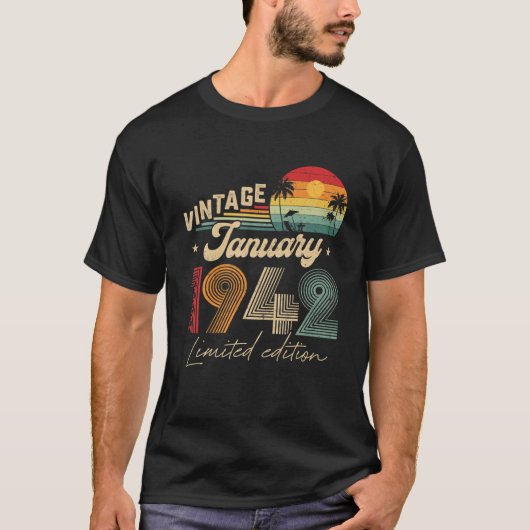 januari 1942 Limited Edition 80th Bday Dec T-shirt (Voorkant)