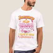 Januari 1950 75 jaar Geweldige T-shirt (Voorkant)