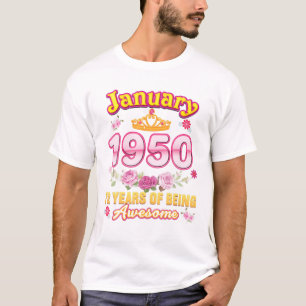 Januari 1950 75 jaar Geweldige T-shirt