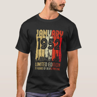 januari 1952 71 jaar Geweldige T-shirt