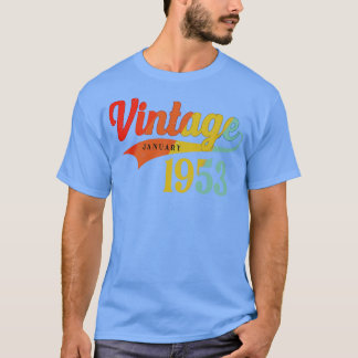 Januari 1953 Verjaardag Vintage Januari 1953 Gewel T-shirt