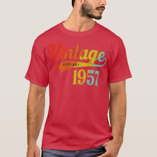 Januari 1957 Verjaardag Vintage Januari 1957 Gewel T-shirt