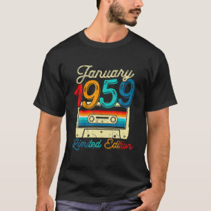 januari 1959 Cassette 63Rd Birthday 63 jaar T-shirt