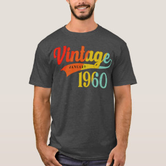 Januari 1960 Verjaardag Vintage Januari 1960 Gewel T-shirt