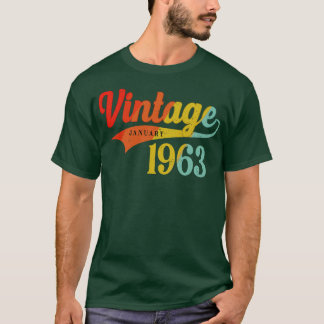 Januari 1963 Verjaardag Vintage Januari 1963 Gewel T-shirt