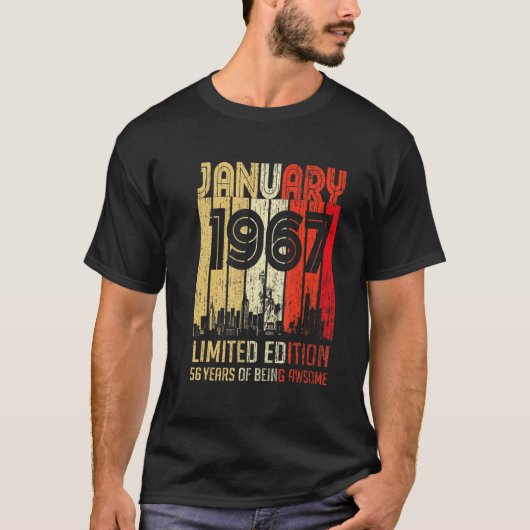 januari 1967 56 jaar Geweldige T-shirt (Voorkant)
