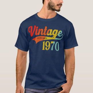 Januari 1970 Verjaardag Vintage Januari 1970 Gewel T-shirt