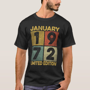 Januari 1972 Retro  50 jaar oud 50e geboorte T-shirt
