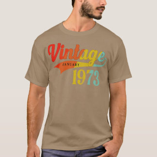 Januari 1973 Verjaardag Vintage Januari 1973 Gewel T-shirt