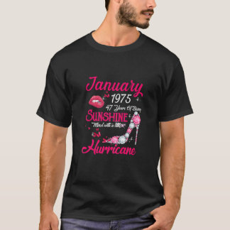 januari 1975 47 jaar zonneschijn 47e geboorte t-shirt
