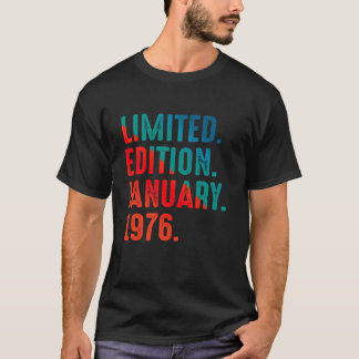 Januari 1976 Jaar 1976 Retro 1976 Beperkte Editie T-shirt