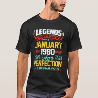Januari 1980 42e verjaardag Gift 42 oude Mannen Wo T-shirt