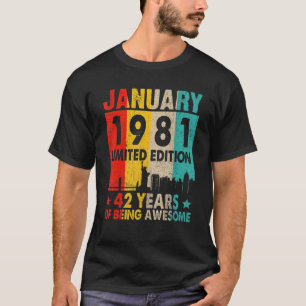 Januari 1981 Limited Edition 42 jaar ontzag T-shirt