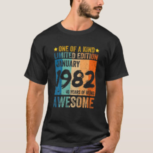 januari 1982 40e verjaardag 40 jaar a.s. t-shirt