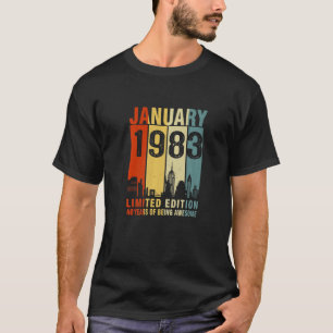 januari 1983 40 jaar Geweldige Vintage T-shirt