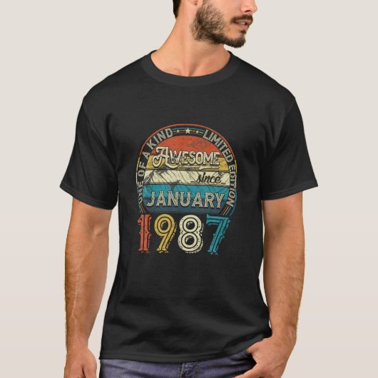 Januari 1987 Beperkte Uitgave Retro 35th Bda T-shirt (Voorkant)