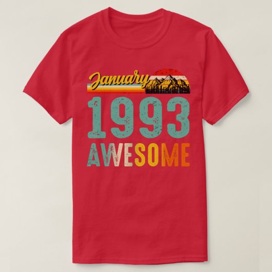 Januari 1993 Verjaardagscadeau Shirt Vintage Janua (Design voorkant)