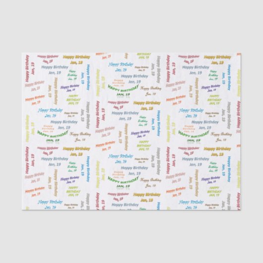 Januari, 19-jarig Weefselpapier Tissuepapier (Voorkant)
