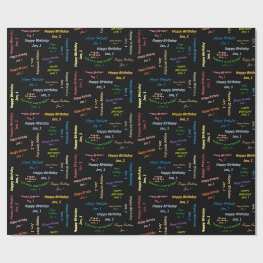 Januari, 1 Korte Wrapppapier van de Dag Cadeaupapier (Vlak)