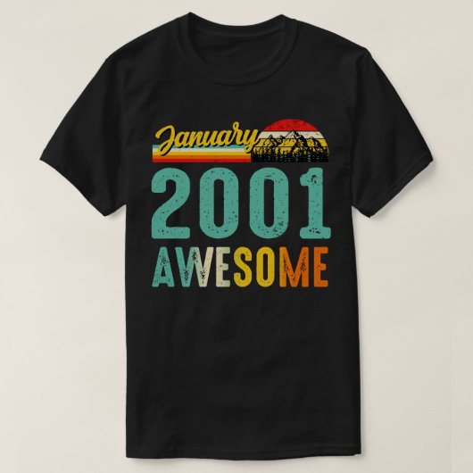 Januari 2001 Verjaardagscadeau Shirt Vintage Janua (Design voorkant)