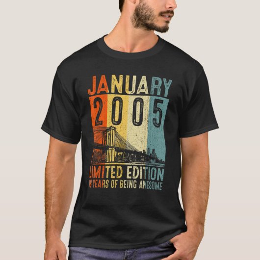 januari 2005 18 jaar Geweldige retrocessie 18 jaar T-shirt (Voorkant)