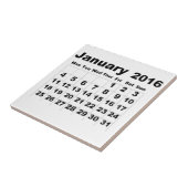 Januari 2016 Kalender Tegeltje (Zijkant)