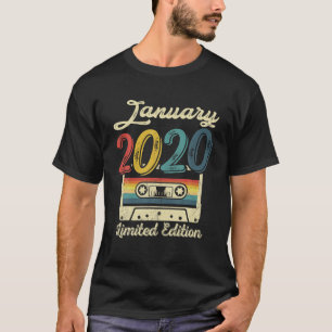 januari 2020 Cassette 2de geboortedag decorat T-shirt
