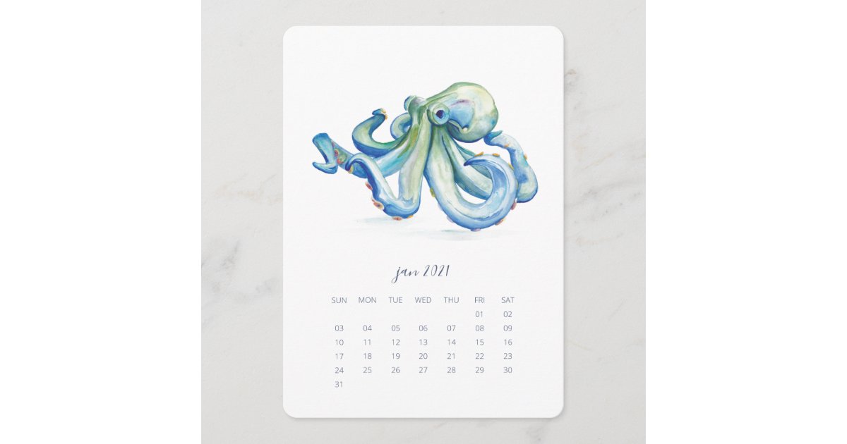 Januari 2021 Stand Alone Agenda Blauwe Octopus Menu Zazzle Nl De online kalender 2021 is overzichtelijk en gemakkelijk te printen. zazzle
