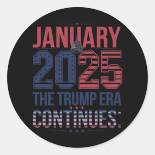 Januari 2025 Het Trump-tijdperk gaat verder Ronde Sticker