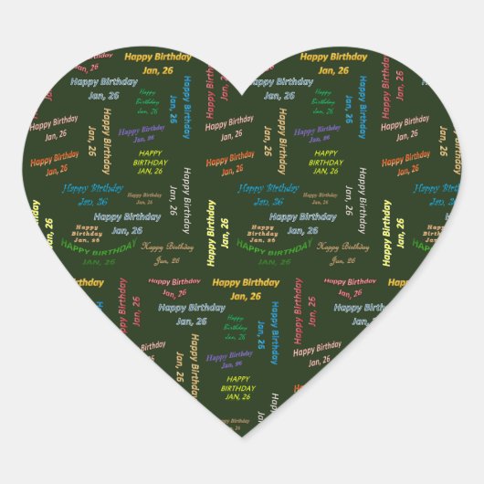 Januari, 26 Verjaardag Sticker (Voorkant)