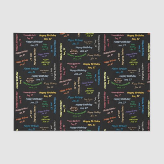 Januari, 27-jarig weefselboek tissuepapier (Voorkant)