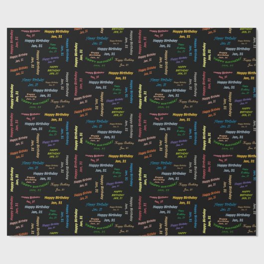 Januari, 31 cadeaupapier voor thuisdag (Vlak)