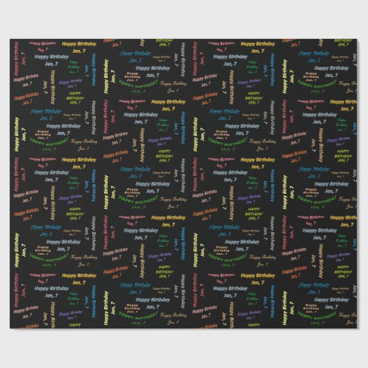 Januari, 7-jarige cadeaupapier (Vlak)