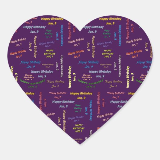 Januari, 9 Dag Sticker (Voorkant)